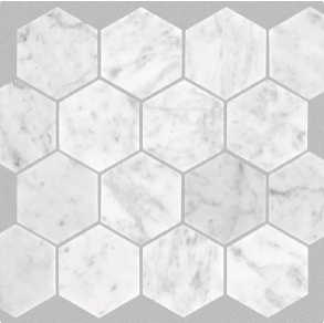 Bianco Carrara Mosaic Hex - stone tile